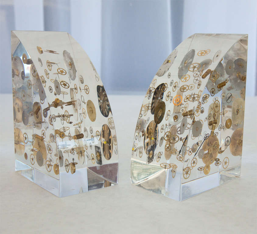 Vintage Lucite Bookends at 1stdibs