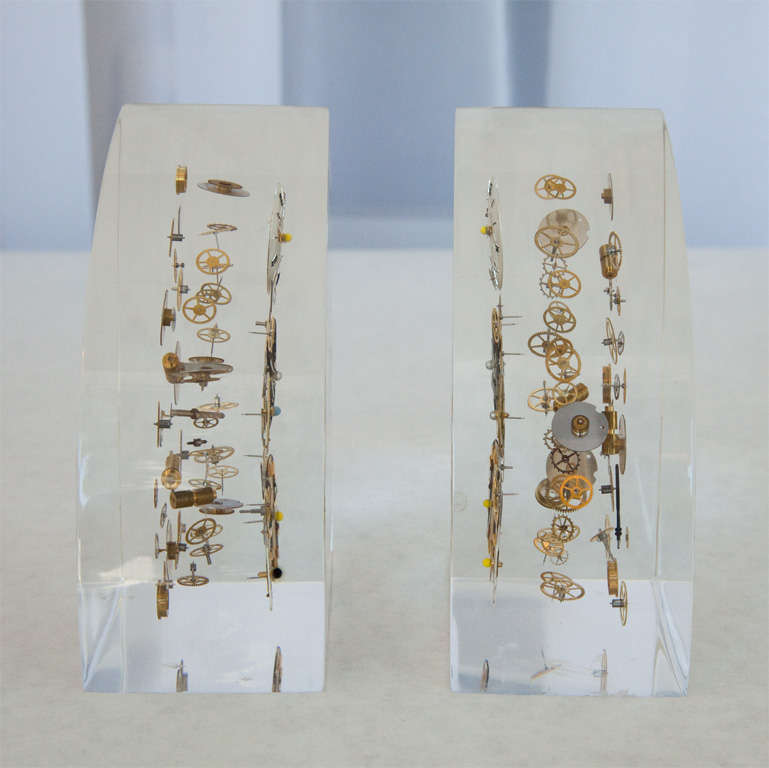 Vintage Lucite Bookends at 1stdibs