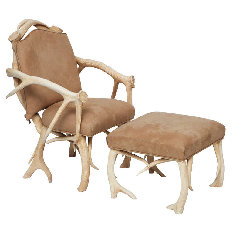 Horn Chair & Ottoman
