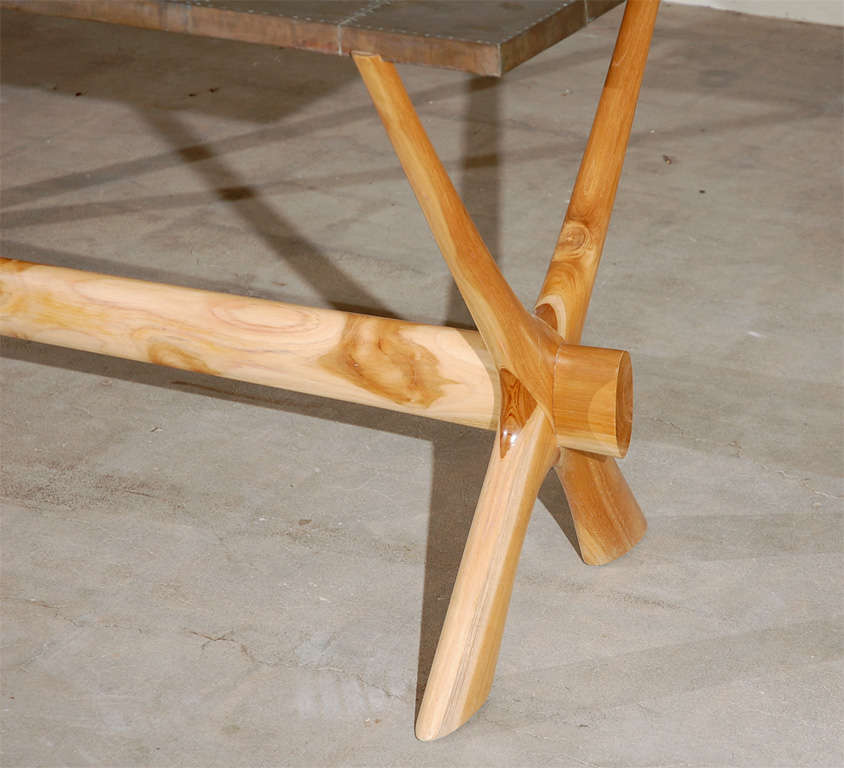 Riveted Metal Top Table