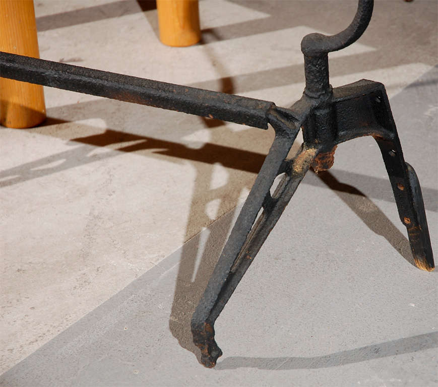 Iron and Walnut Console Table For Sale at 1stDibs