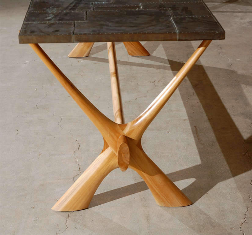 Riveted Metal Top Table at 1stdibs