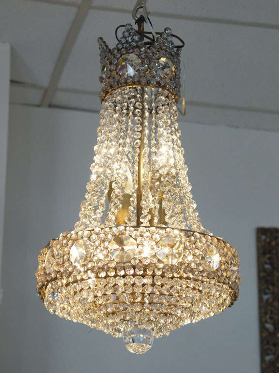 French Crystal and Bronze Chandelier 6