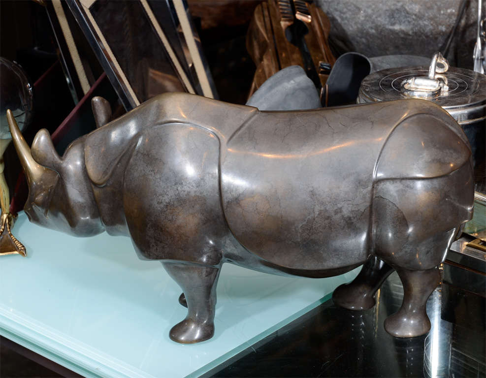Great Modernist Rhino Sculpture signed Loet 2