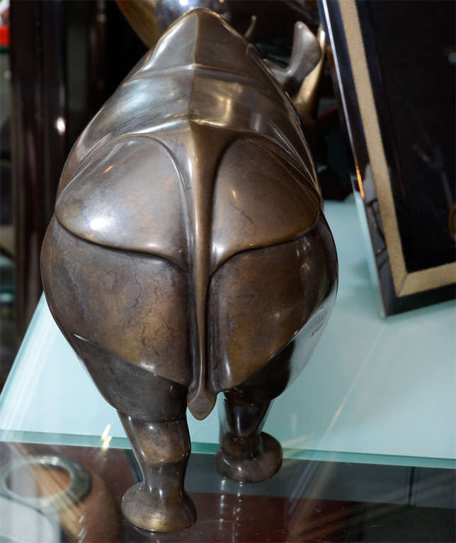 Great Modernist Rhino Sculpture signed Loet 3