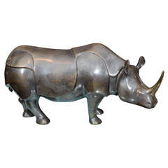 Great Modernist Rhino Sculpture signed Loet
