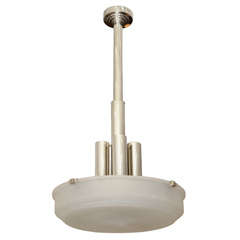 Chrome and Frosted Glass Light Fixture