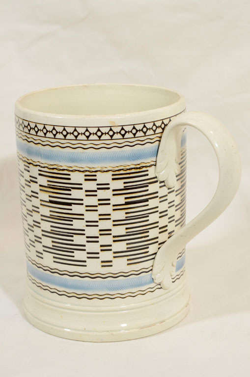 A Large Mochaware Mug In Excellent Condition In Katonah, NY