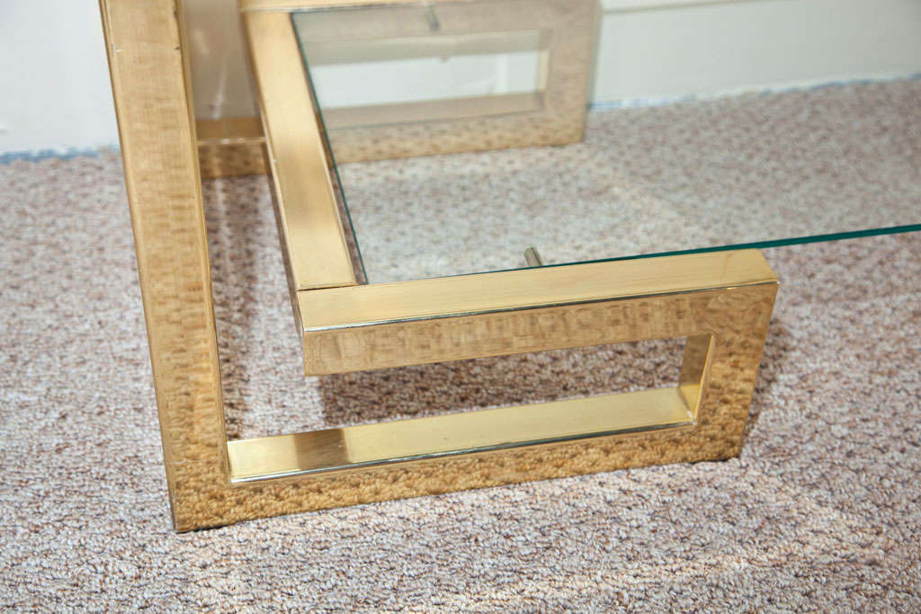 Brass Milo Baughman Console with Two Shelves 1970's 2