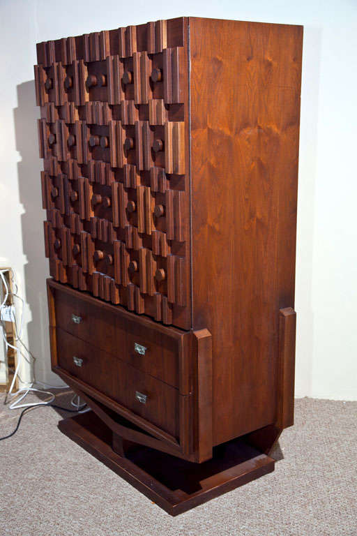 Cubist Maple Tall Chest in the Style of Paul Evans 5