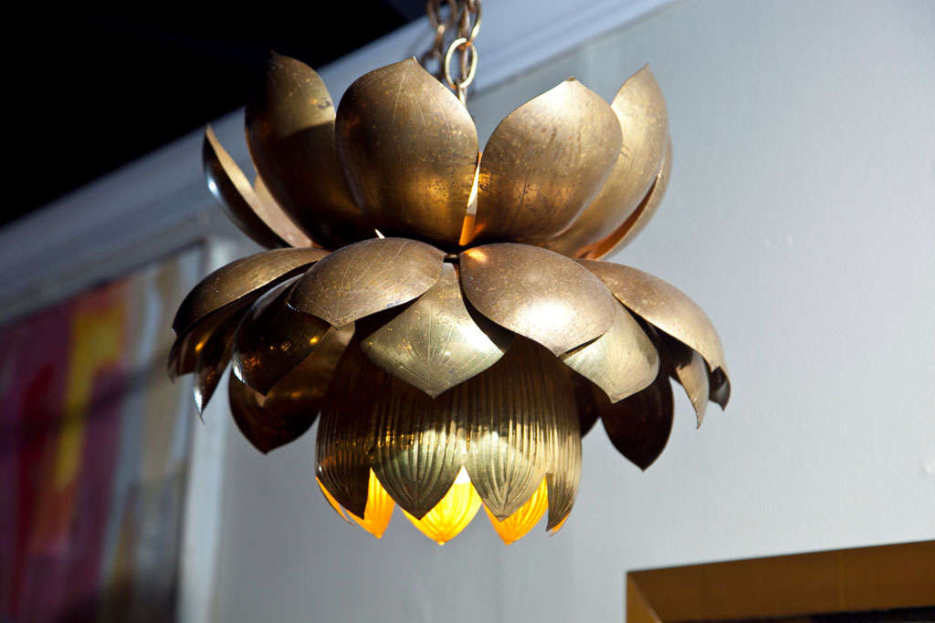 Brass Lotus Pendant Light Six Available