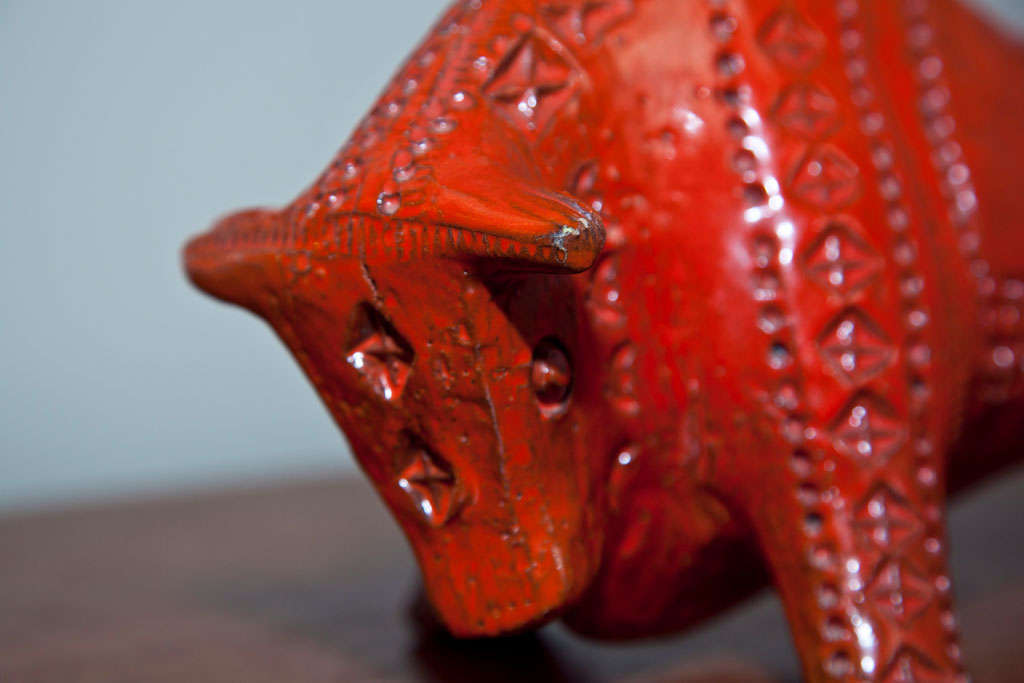 1960's Bull Sculpture by Bitossi In Excellent Condition For Sale In Stamford, CT