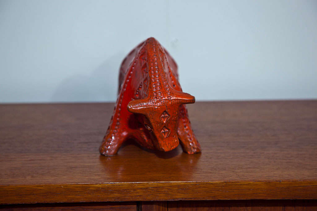 Mid-20th Century 1960's Bull Sculpture by Bitossi For Sale