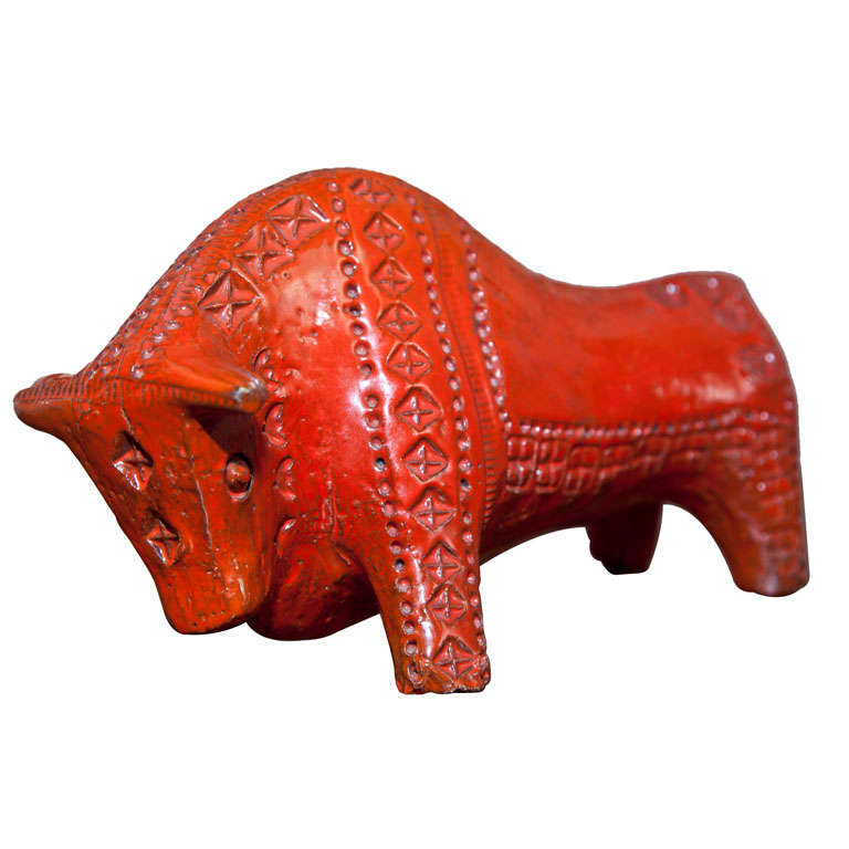 1960's Bull Sculpture by Bitossi For Sale