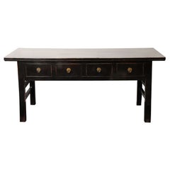 Mid-20th Century Ebonized Chinese Console Table