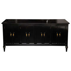 Ebonized Fruitwood Sideboard, Panel Doors