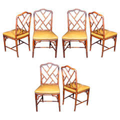 Antique Faux-Bamboo Chair Set