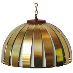 Lightolier Brass Strips and Metal Hanging Light