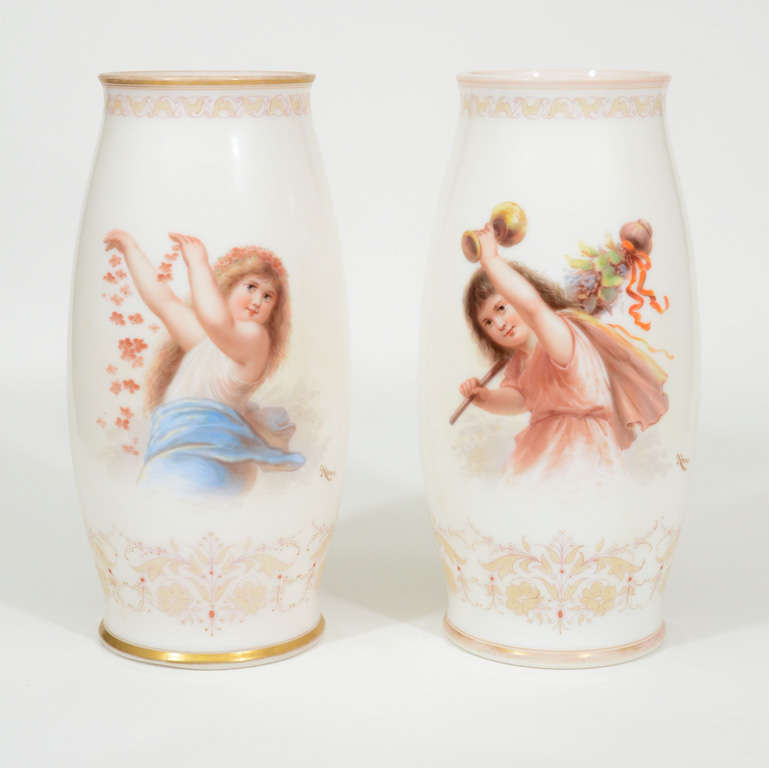 Pair of Opaline Vases