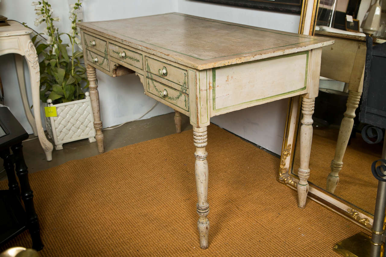 19th C English Painted Dressing Table/Writing Desk In Good Condition In Stamford, CT