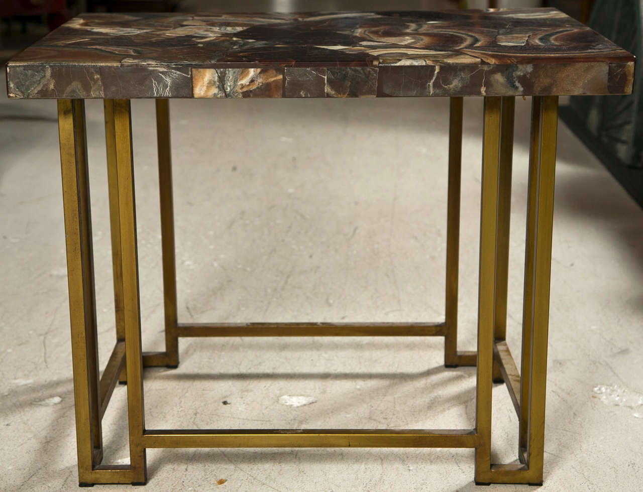 Ca. 1970's Veneered Agate Top Tables at 1stDibs