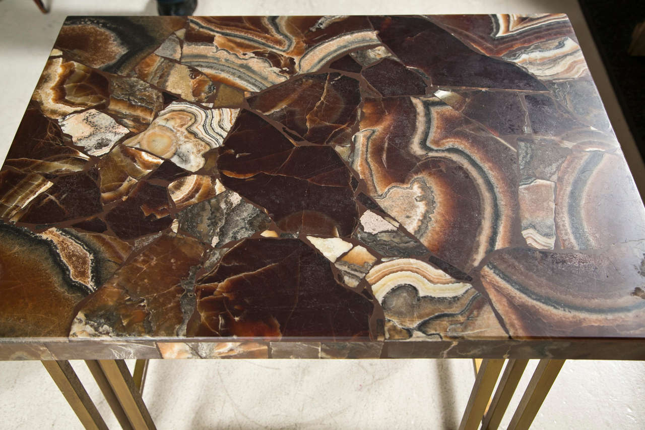 Ca. 1970's Veneered Agate Top Tables at 1stDibs