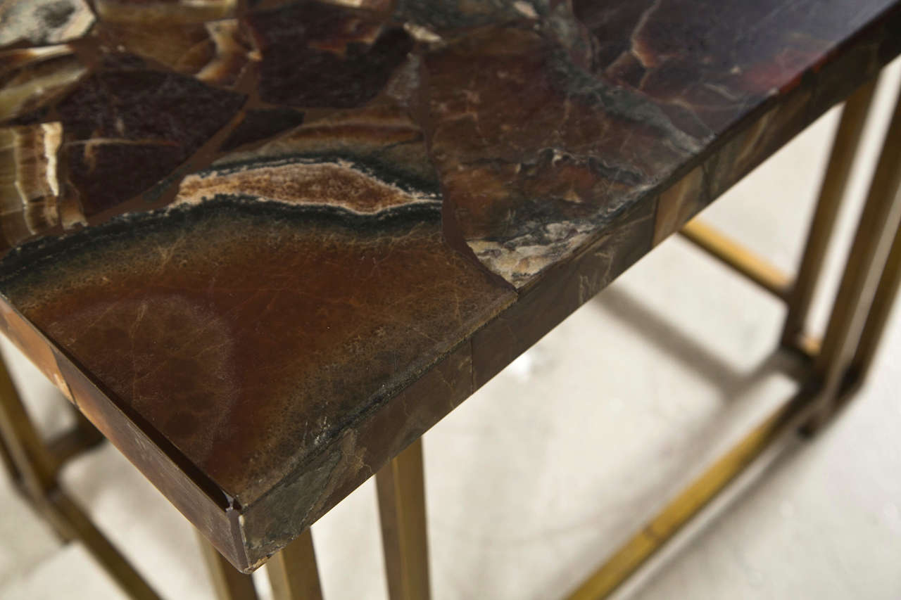 Ca. 1970's Veneered Agate Top Tables at 1stDibs