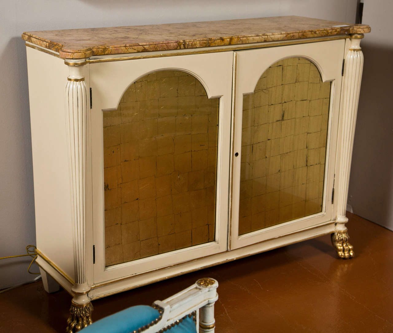 Pair of Regency Style Marble-Top Cabinets 3