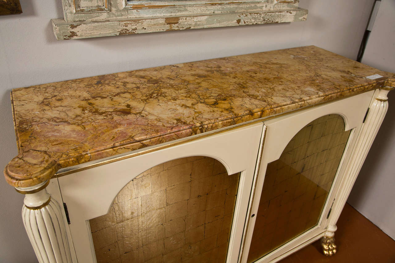Pair of Regency Style Marble-Top Cabinets In Good Condition In Stamford, CT
