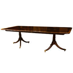 Used Regency Style Banded Mahogany Dining Table by Stickley