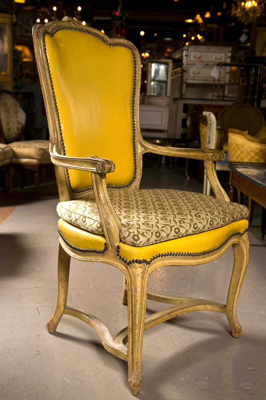 Set of 10 French Provincial Style Dining Chairs by Jansen 2