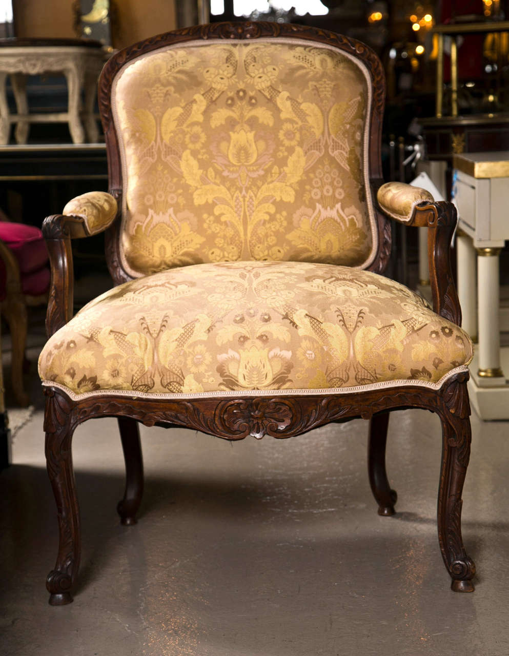 Pair of French Louis XV Style Walnut Bergeres 4