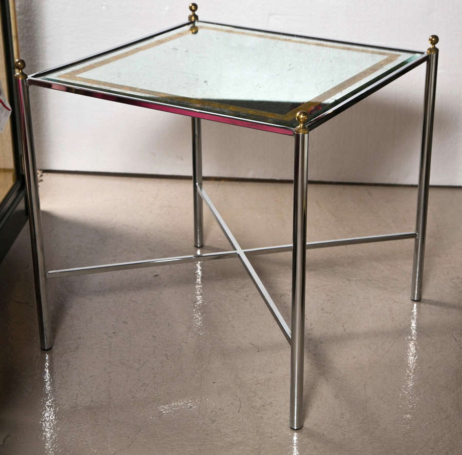 Pair of Mid-Century Style Chrome Side Tables by Jansen 1
