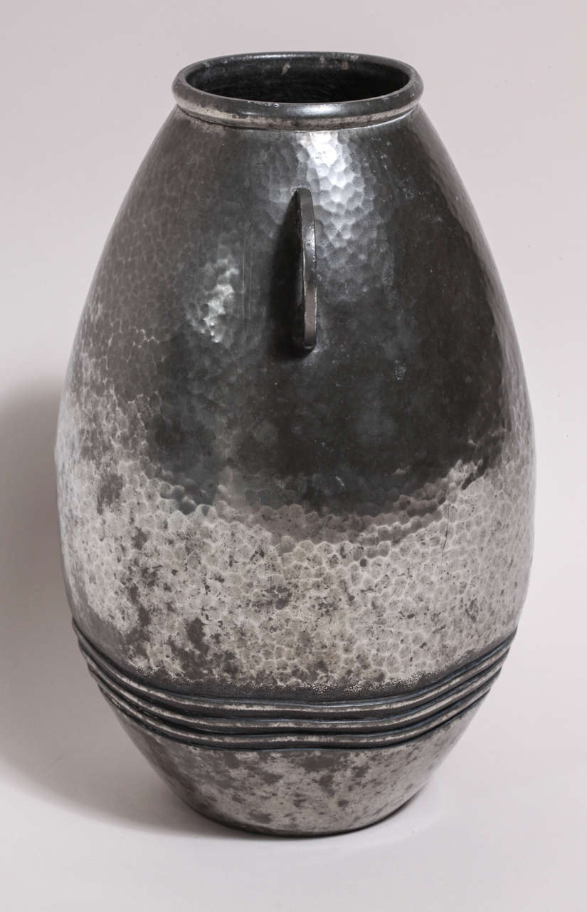 René Delavan French Art Deco Dinanderie Pewter Vase 2