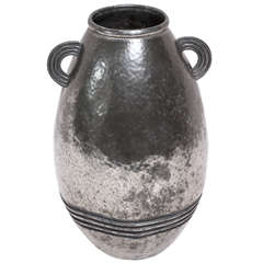 René Delavan French Art Deco Dinanderie Pewter Vase