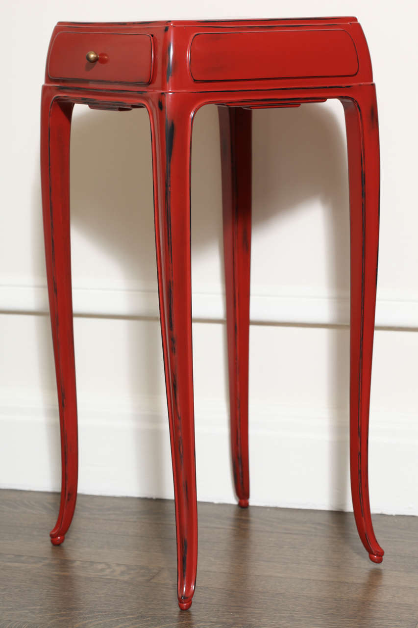 French Art Deco Pair of Lacquered End Tables by Jean Dunand