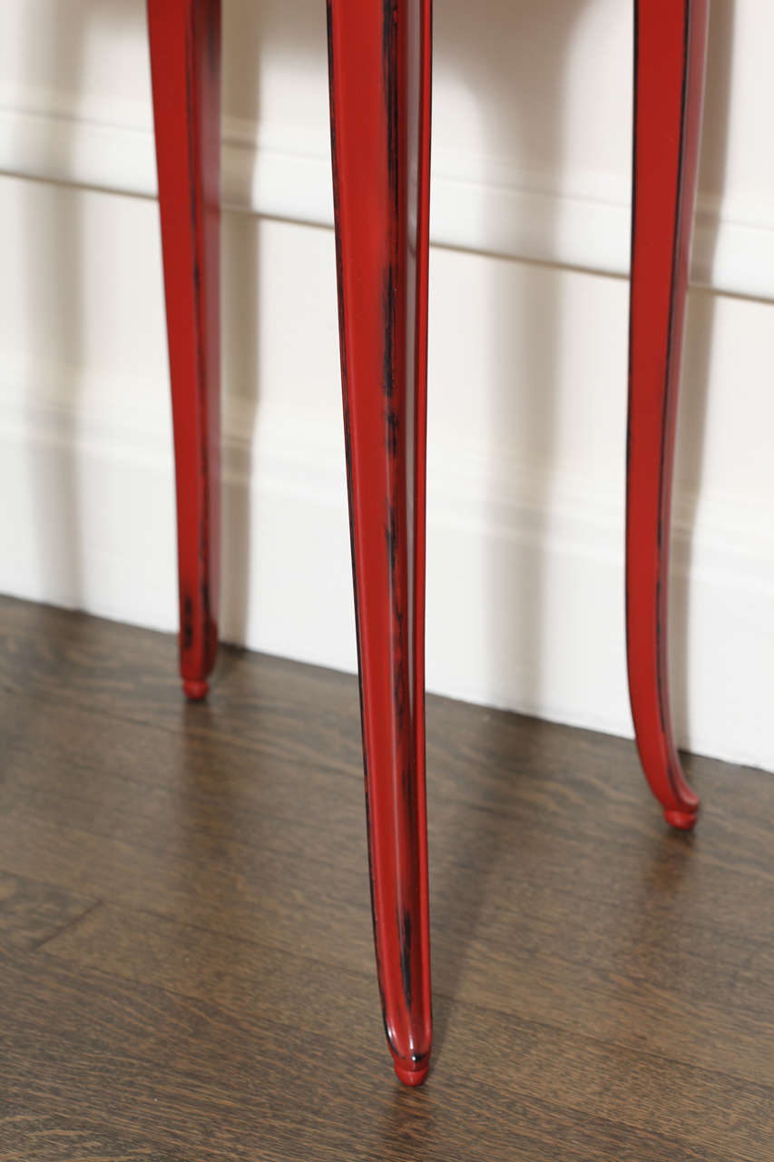 Art Deco Pair of Lacquered End Tables by Jean Dunand 1