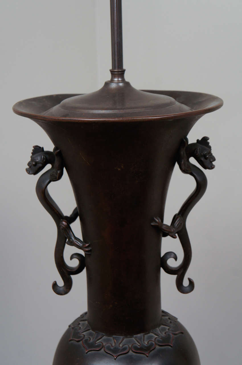 Large Bronze Japanese Lamp at 1stDibs large bronze lamp