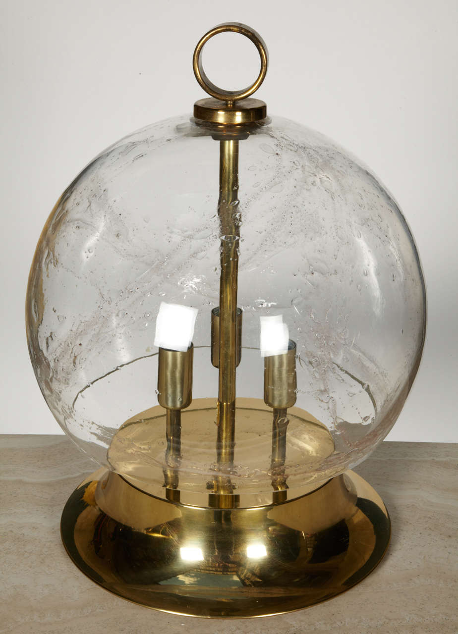 Huge Pair of Bowl Table Lamps