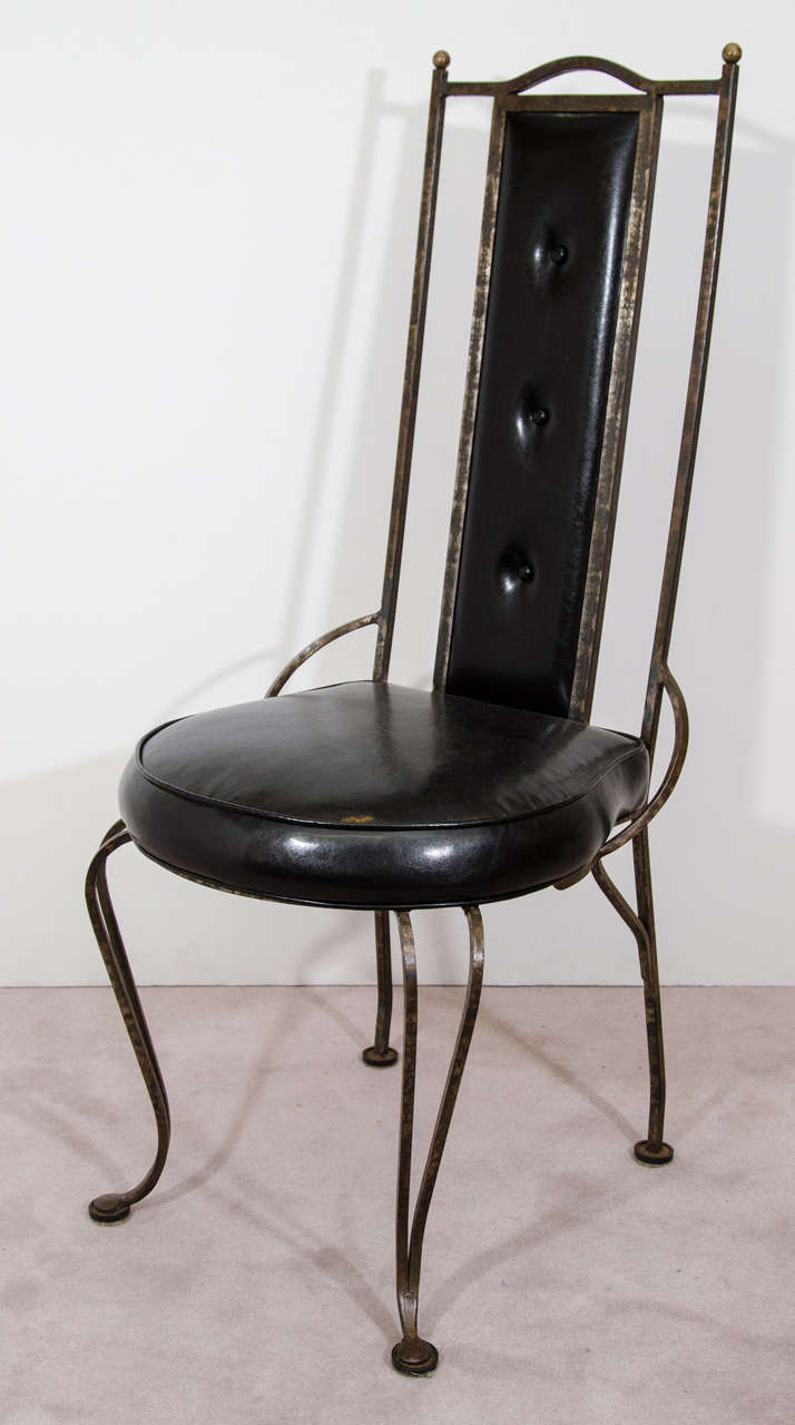 mid century wrought iron chairs