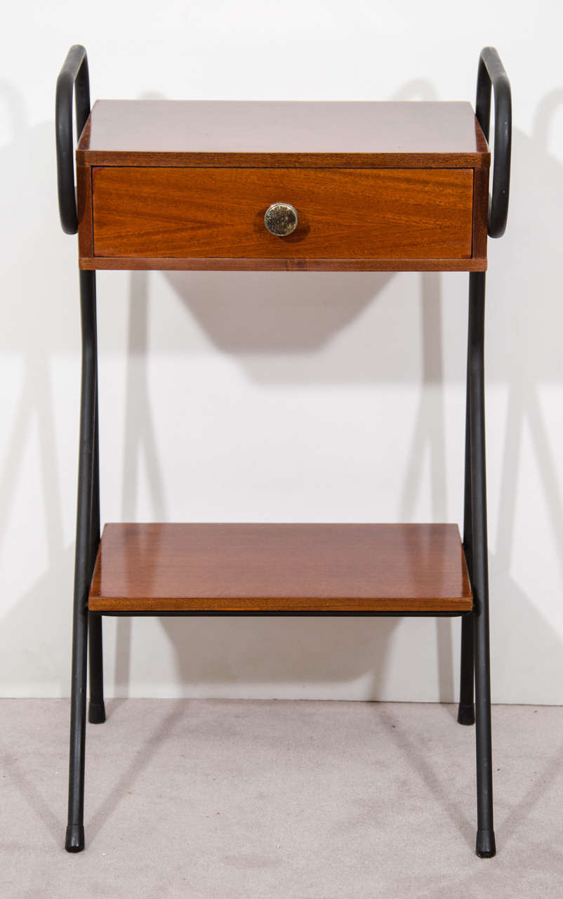 Mid-Century Modern Pair of Nightstands Attributed to Jacques Hitier, France, 1950s