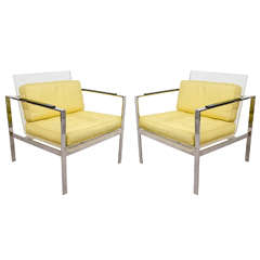 Vintage  Spectacular Rare Pair of Lucite Modernist Chairs by Laverne