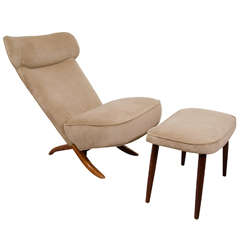 Mid Century "Congo" Chair and Ottoman by Theo Ruth