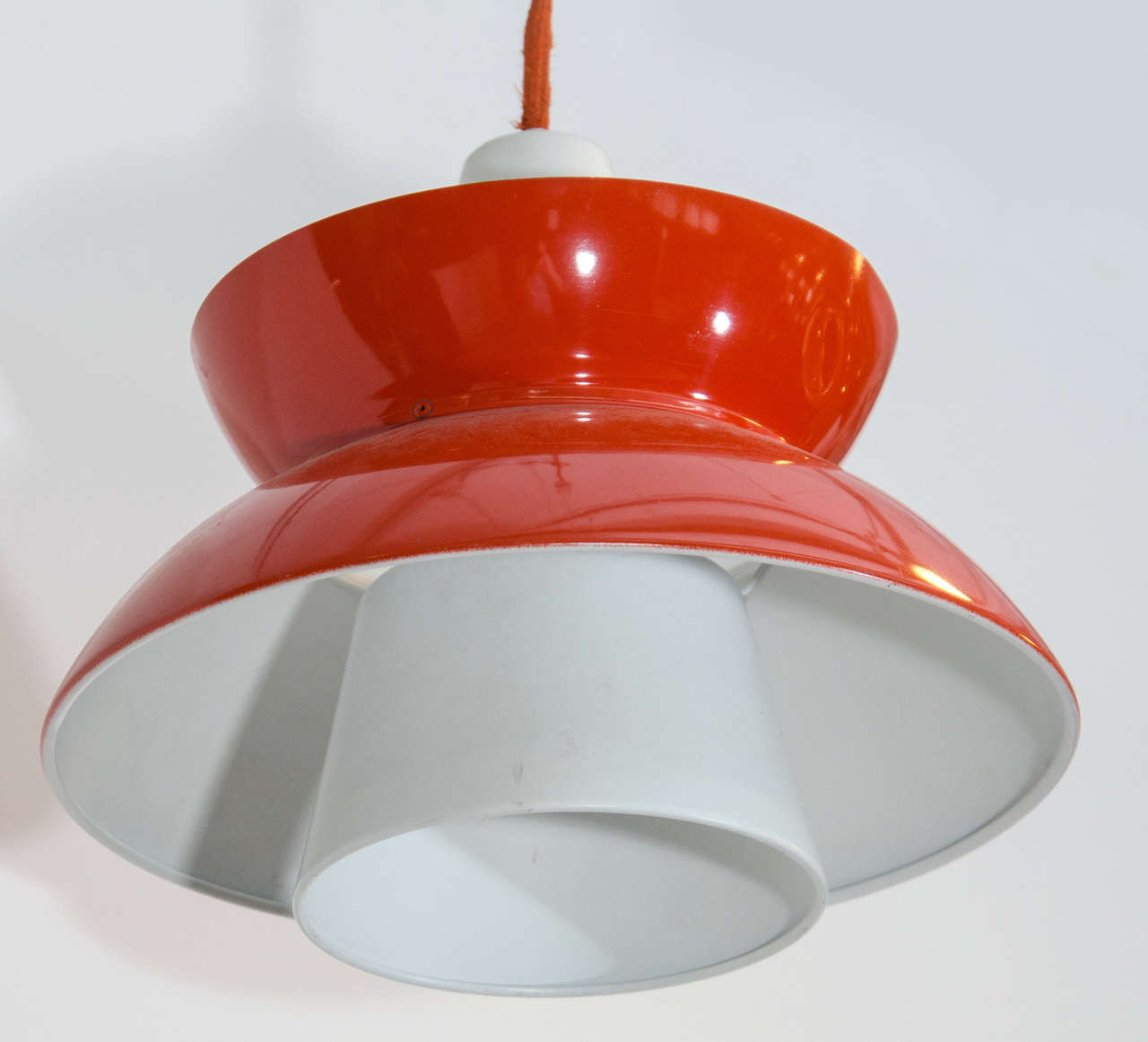 Mid-Century Modern Single Red Midcentury Pendant Light by Jorn Utzon