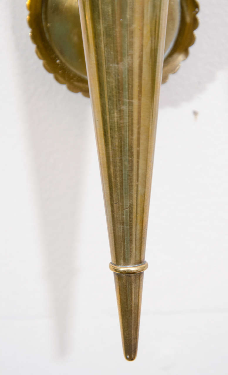 Pair of Vintage Bronze Sconces Attributed to Genet and Michon For Sale 1