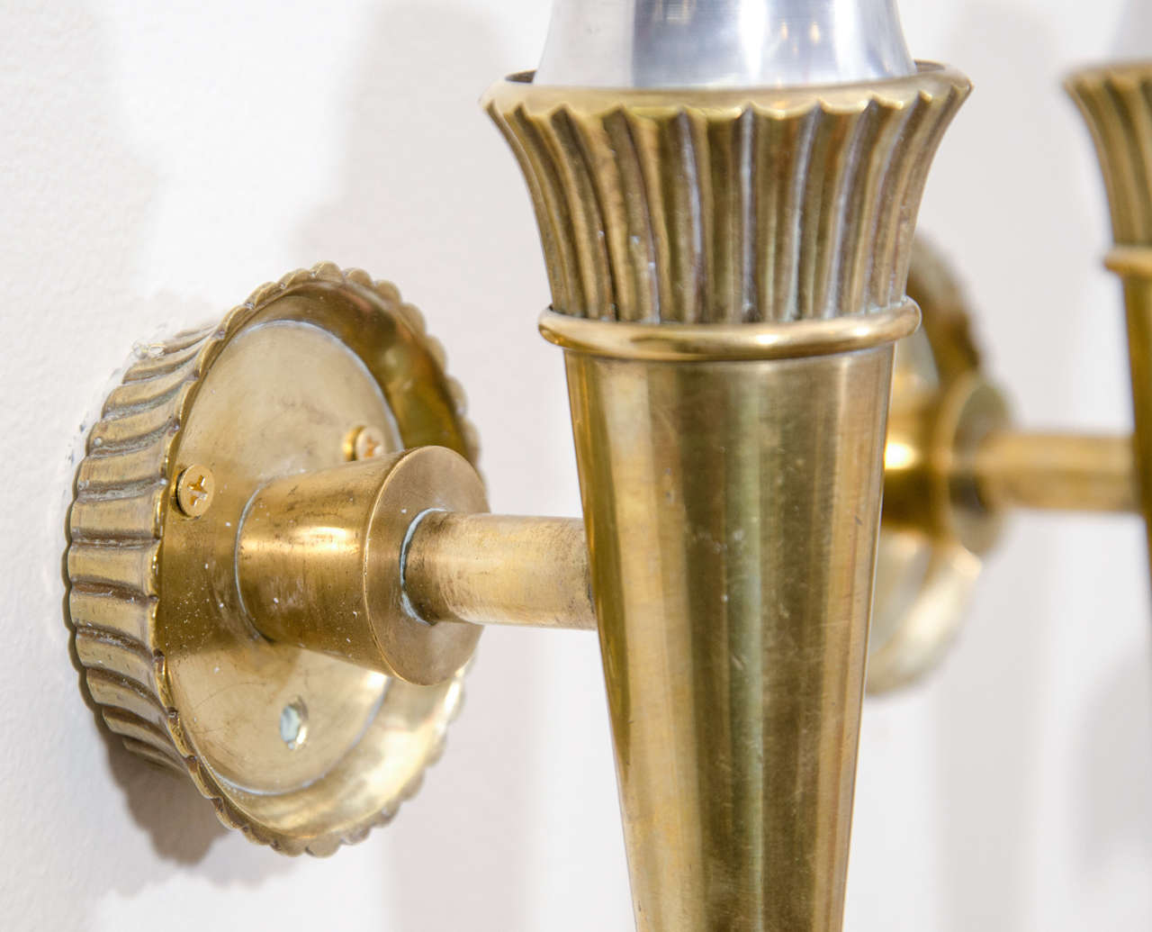 Pair of Vintage Bronze Sconces Attributed to Genet and Michon For Sale 2