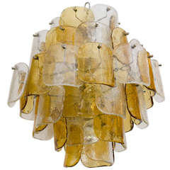 Mid Century Two-Tone Murano Glass Chandelier