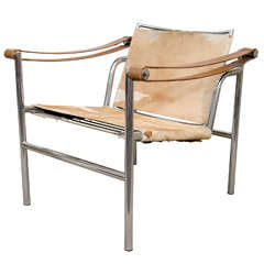 Mid Century Le Corbusier Sling Chair in Hide
