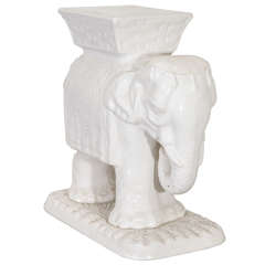 Mid Century Ceramic Elephant Garden Stool