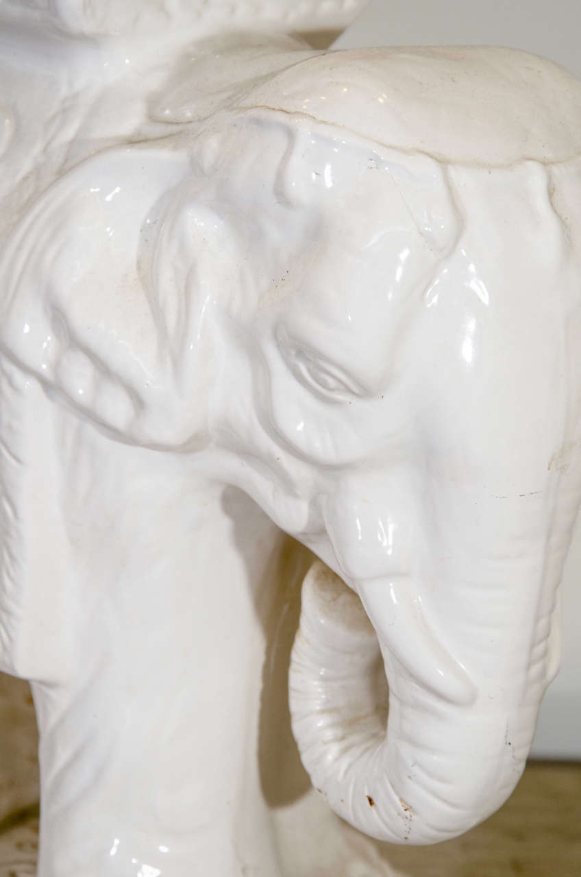 Mid-Century Modern Mid Century Ceramic Elephant Garden Stool